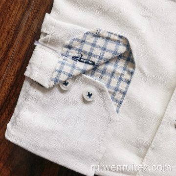 Белые летние рубашки с короткими рукавами из 100% хлопка бесплатный образец